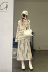 SWAYING/KNIT coarse wool gradient pullover SW22AW1T71 white/black brown